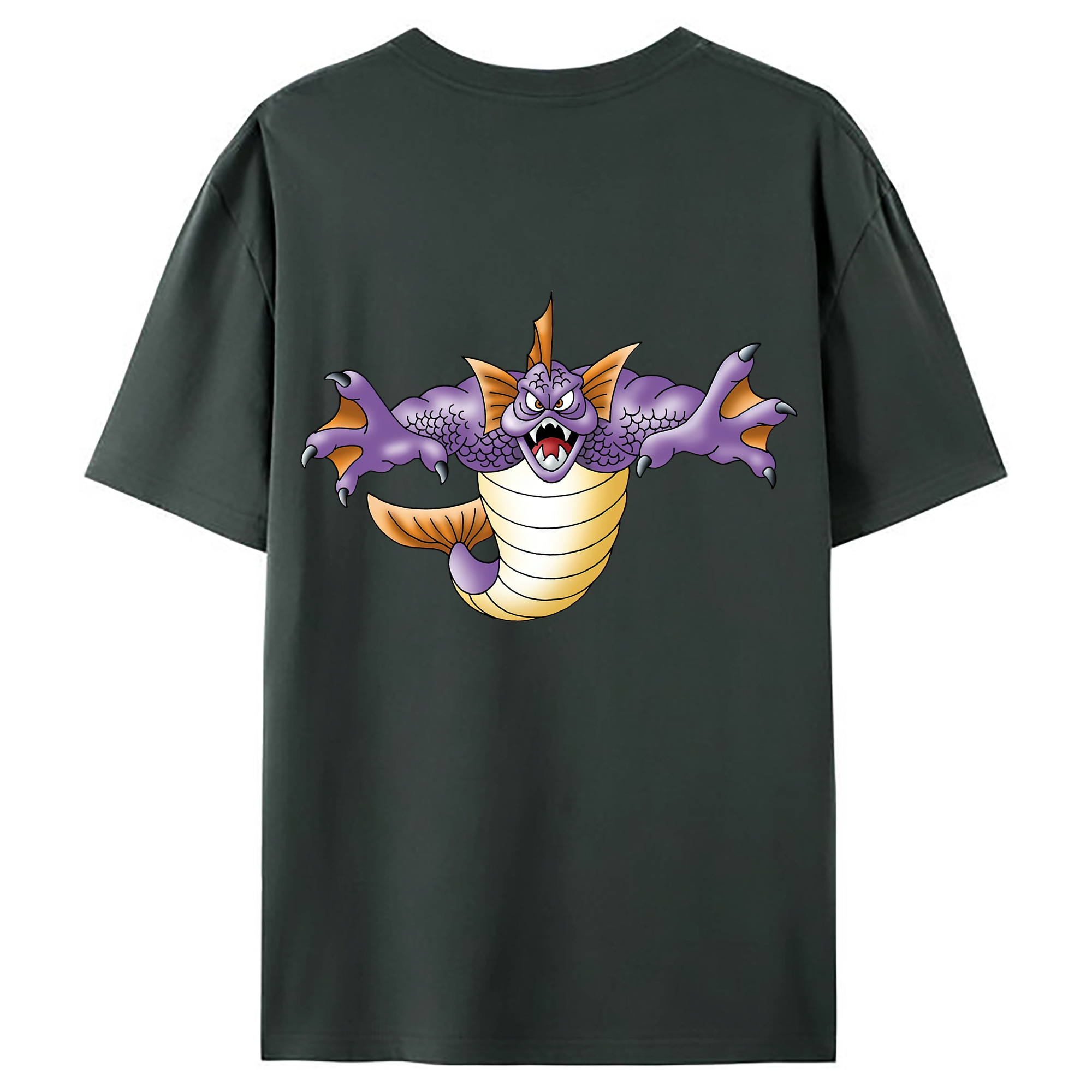 （画像用） ドラゴンクエスト Doragon Kuesuto Dragon Quest 綿100％ メンズ半袖Tシャツ（バックプリント） 通気性